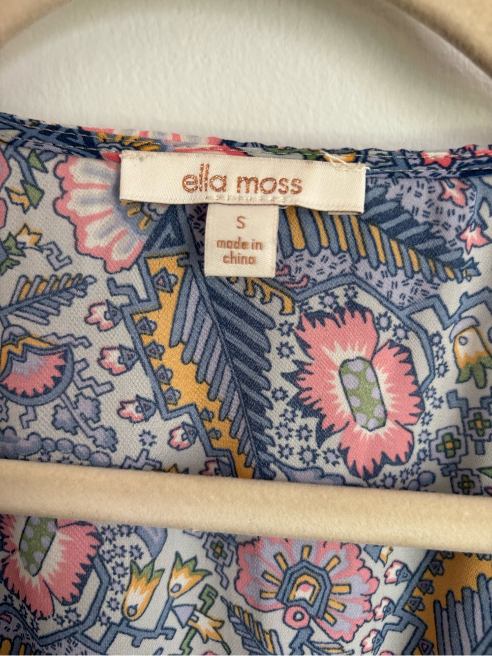 Ella Moss Blue Paisley Maxi Dress with Ruffle Sleeves size Small - Picture 3 of 9